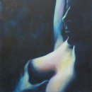 'Aspirant le soir' Oil on canvas 90 x 90 cm 2009