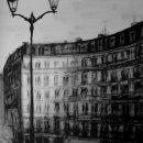 Lamppost in Paris India Ink on Paper 65 x 50 cm